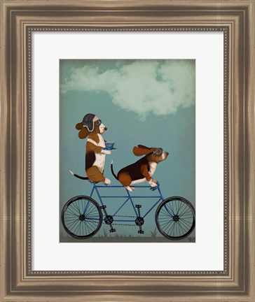 Framed Basset Hound Tandem Print