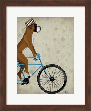 Framed Boxer on Bicycle Print