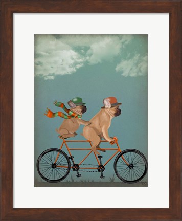 Framed French Bulldog Tandem Print