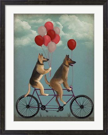 Framed German Shepherd Tandem Print