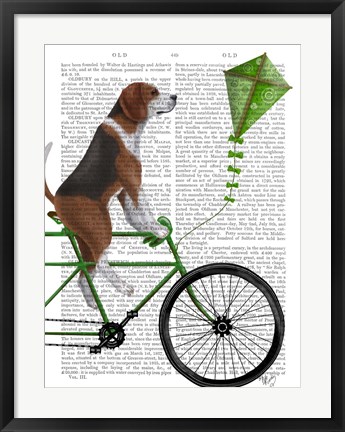 Framed Beagle on Bicycle Print