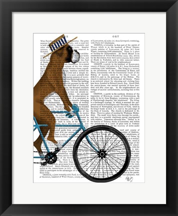 Framed Boxer on Bicycle Print