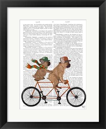 Framed French Bulldog Tandem Print