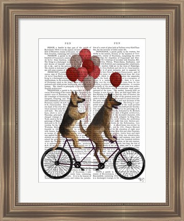 Framed German Shepherd Tandem Print