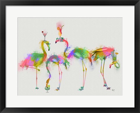 Framed Rainbow Splash Cocktail Party Print