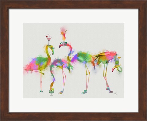 Framed Rainbow Splash Cocktail Party Print