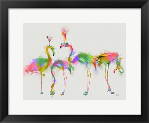 Framed Rainbow Splash Cocktail Party Print