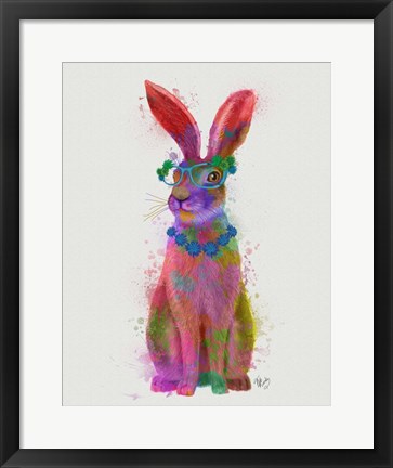 Framed Rainbow Splash Rabbit 2, Full Print