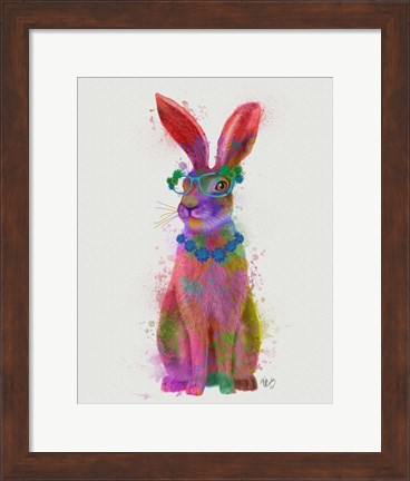 Framed Rainbow Splash Rabbit 2, Full Print