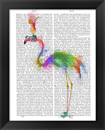 Framed Rainbow Splash Flamingo 1 Print