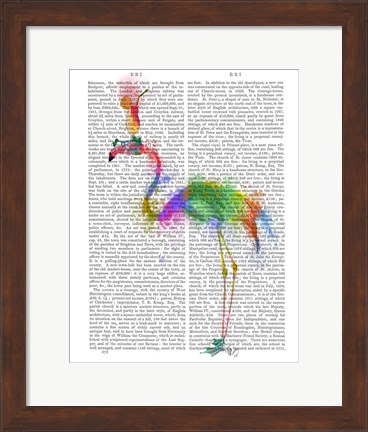 Framed Rainbow Splash Flamingo 1 Print