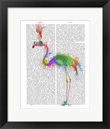 Framed Rainbow Splash Flamingo 1 Print