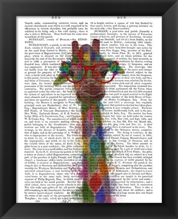 Framed Rainbow Splash Giraffe 3 Print