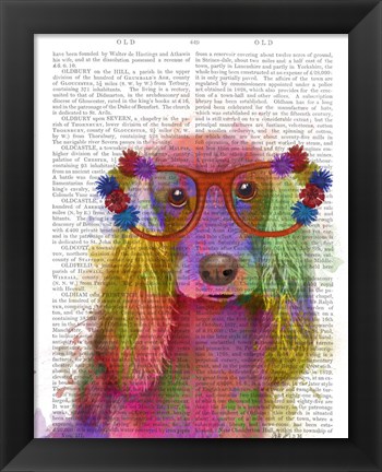 Framed Rainbow Splash Cocker Spaniel, Portrait Print