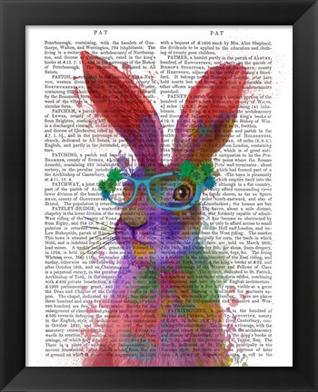 Framed Rainbow Splash Rabbit 2, Portrait Print