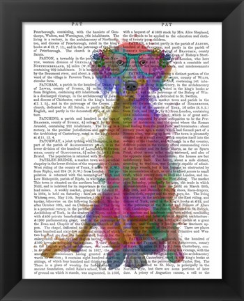 Framed Rainbow Splash Weimaraner, Full Print