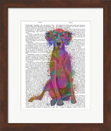 Framed Rainbow Splash Weimaraner, Full Print