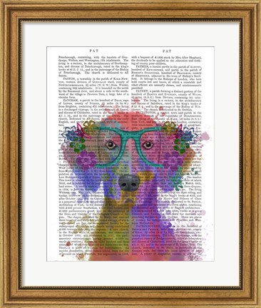 Framed Rainbow Splash Weimaraner, Portrait Print