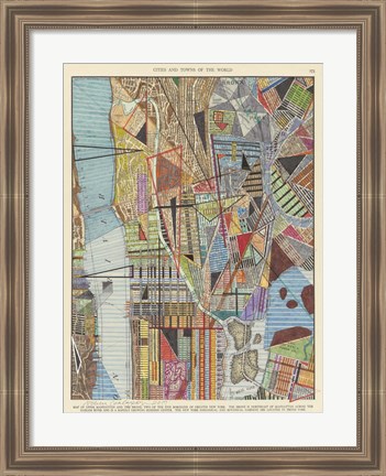 Framed Modern Map of New York I Print