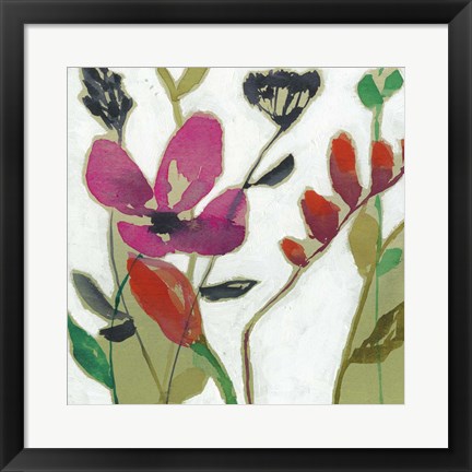 Framed Vivid Flowers I Print