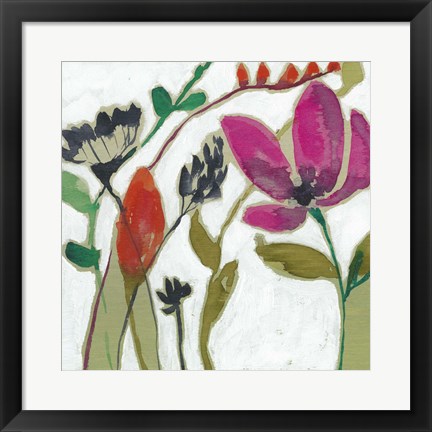 Framed Vivid Flowers II Print