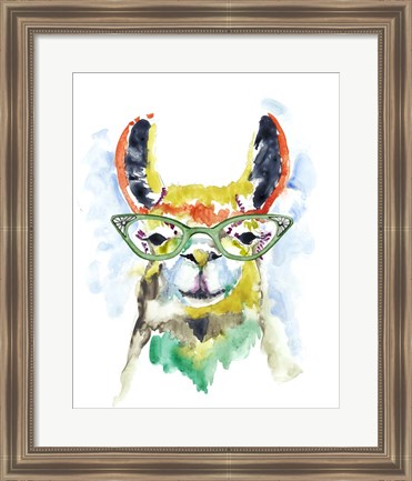 Framed Smarty-Pants Llama Print