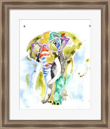 Framed Smarty-Pants Elephant Print