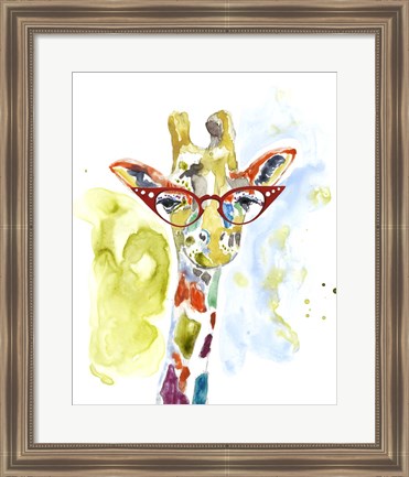 Framed Smarty-Pants Giraffe Print