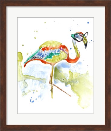 Framed Smarty-Pants Flamingo Print