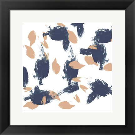 Framed Blueberry &amp; Peach Strokes I Print