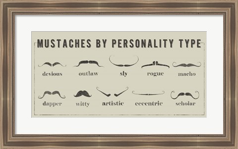 Framed Mustaches Personalities Print