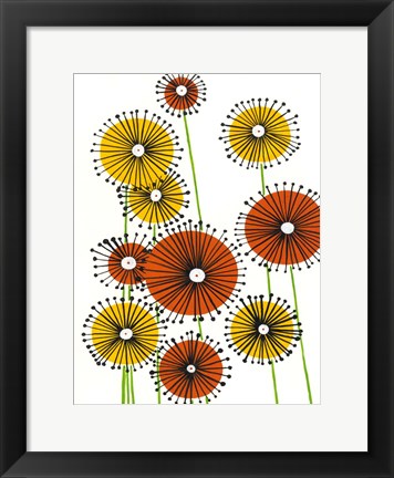 Framed Flower Wheels I Print