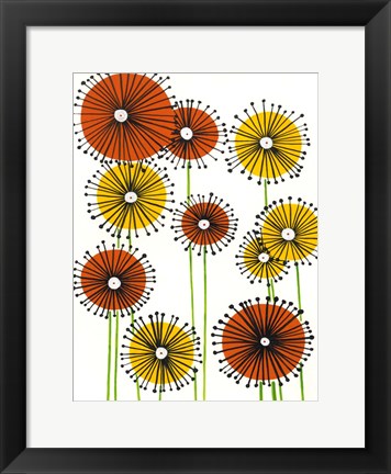 Framed Flower Wheels II Print