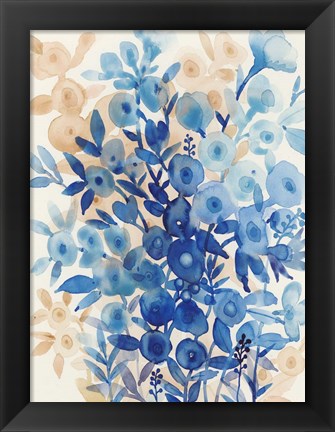 Framed Blueberry Floral II Print