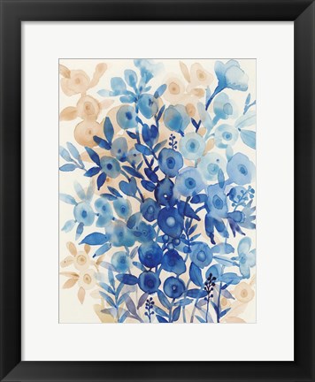 Framed Blueberry Floral II Print