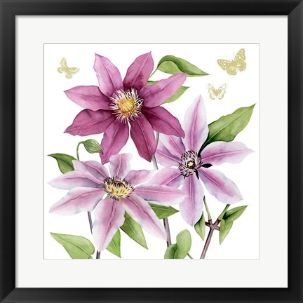 Framed Clematis Climb I Print