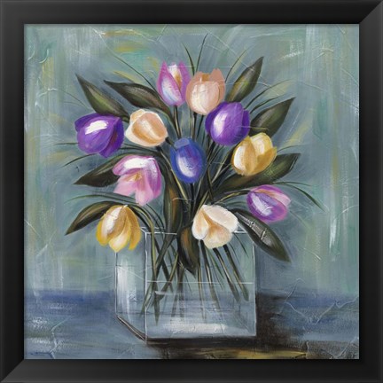 Framed Mixed Pastel Bouquet II Print