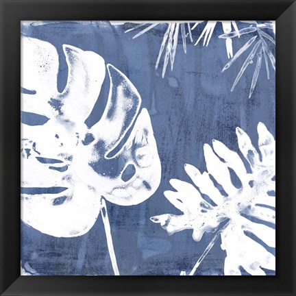 Framed Tropical Indigo Impressions I Print