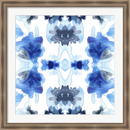 Framed Blue Kaleidoscope II Print