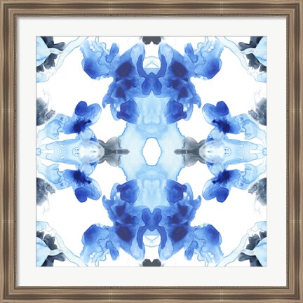 Framed Blue Kaleidoscope III Print