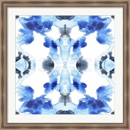 Framed Blue Kaleidoscope IV Print