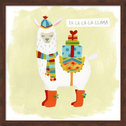 Framed Fa-la-la-la Llama I Print