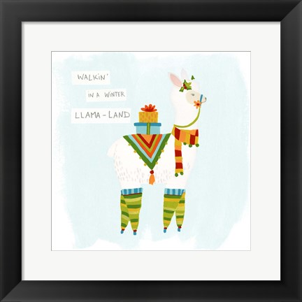 Framed Fa-la-la-la Llama II Print