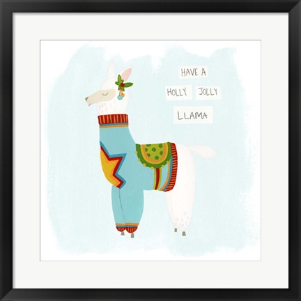 Framed Fa-la-la-la Llama IV Print