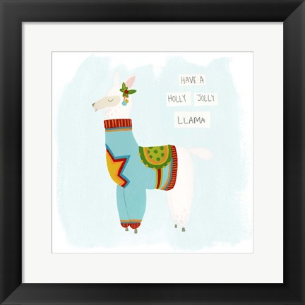 Framed Fa-la-la-la Llama IV Print