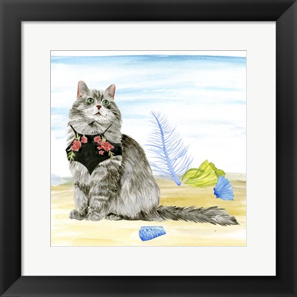 Framed Summer Purr Party III Print