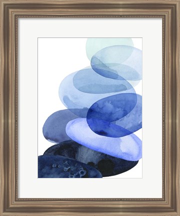 Framed River Worn Pebbles I Print