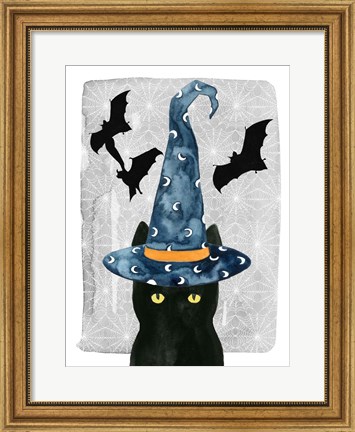 Framed Black Cat I Print