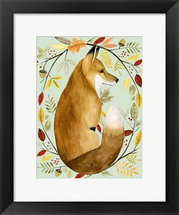 Framed Autumn Wreath II Print