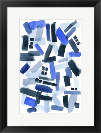 Framed Cerulean Strokes II Print